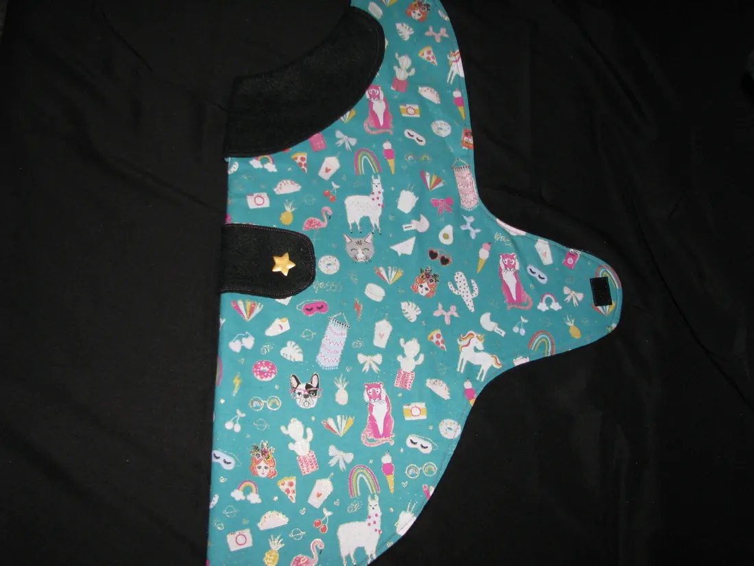 Turquoise Puppy Print — new coat view